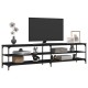 Fekete szerelt fa és fém tv-szekrény 200x30x50 cm Fekete szerelt fa és fém tv-szekrény 200x30x50 cm
