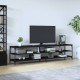 Fekete szerelt fa és fém tv-szekrény 200x30x50 cm Fekete szerelt fa és fém tv-szekrény 200x30x50 cm