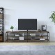 Füstös tölgyszínű szerelt fa és fém tv-szekrény 200x30x50 cm Füstös tölgyszínű szerelt fa és fém tv-szekrény 200x30x50 cm