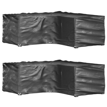 2 db l-alakú kerti bútorhuzat 12 fűzőlyukkal 185x185x70 cm