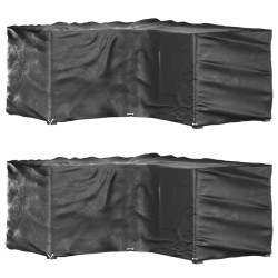 2 db l-alakú kerti bútorhuzat 16 fűzőlyukkal 215x215x90 cm