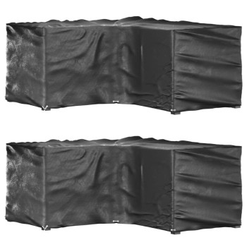 2 db l-alakú kerti bútorhuzat 16 fűzőlyukkal 215x215x90 cm