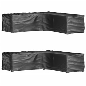 2 db l-alakú kerti bútorhuzat 16 fűzőlyukkal 250x250x70 cm