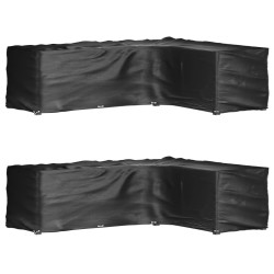 2 db l-alakú kerti bútorhuzat 18 fűzőlyukkal 285x220x80 cm