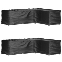 2 db l-alakú kerti bútorhuzat 16 fűzőlyukkal 260x210x80 cm