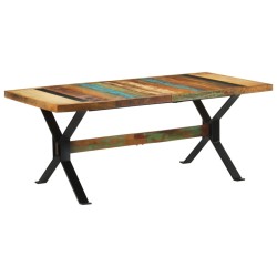Tömör újrahasznosított fa étkezőasztal 180 x 90 x 73 cm
