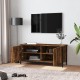 Füstös tölgyszínű szerelt fa tv-szekrény ajtókkal 102x35x45 cm