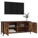 Füstös tölgyszínű szerelt fa tv-szekrény ajtókkal 102x35x45 cm