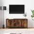Füstös tölgyszínű szerelt fa tv-szekrény ajtókkal 102x35x45 cm