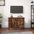 Füstös tölgyszínű szerelt fa tv-szekrény ajtókkal 60x35x45 cm