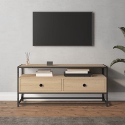 Sonoma tölgy színű szerelt fa tv-szekrény 100 x 35 x 45 cm