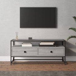Szürke sonoma színű szerelt fa tv-szekrény 100 x 35 x 45 cm
