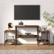 Barna tölgyszínű szerelt fa tv-szekrény 117 x 35 x 52 cm Barna tölgyszínű szerelt fa tv-szekrény 117 x 35 x 52 cm