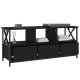 Fekete szerelt fa és vas tv-szekrény 102 x 33 x 45 cm Fekete szerelt fa és vas tv-szekrény 102 x 33 x 45 cm