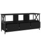 Fekete szerelt fa és vas tv-szekrény 102 x 33 x 45 cm Fekete szerelt fa és vas tv-szekrény 102 x 33 x 45 cm