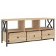 Sonoma tölgyszínű szerelt fa és vas tv-szekrény 102x33x45 cm Sonoma tölgyszínű szerelt fa és vas tv-szekrény 102x33x45 cm