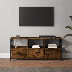 Sonoma-tölgyszínű szerelt fa és vas tv-szekrény 102x33x45 cm
