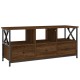 Barna tölgyszínű szerelt fa és vas tv-szekrény 102x33x45 cm Barna tölgyszínű szerelt fa és vas tv-szekrény 102x33x45 cm