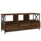Barna tölgyszínű szerelt fa és vas tv-szekrény 102x33x45 cm Barna tölgyszínű szerelt fa és vas tv-szekrény 102x33x45 cm