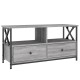 Szürke sonoma színű szerelt fa és vas tv-szekrény 90x33x45 cm Szürke sonoma színű szerelt fa és vas tv-szekrény 90x33x45 cm