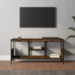 Sonoma-tölgyszínű szerelt fa és vas tv-szekrény 100x35x45 cm