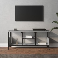 Szürke sonoma színű szerelt fa és vas tv-szekrény 100x35x45 cm