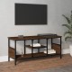 Barna tölgyszínű szerelt fa és vas tv-szekrény 100x35x45 cm