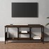 Barna tölgyszínű szerelt fa és vas tv-szekrény 100x35x45 cm