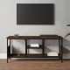 Barna tölgyszínű szerelt fa és vas tv-szekrény 100x35x45 cm