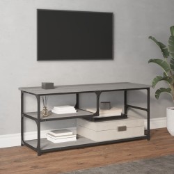 Szürke sonoma színű szerelt fa és acél tv-szekrény 103x38x46,5