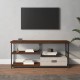 Barna tölgy színű szerelt fa és acél tv-szekrény 103x38x46,5 cm Barna tölgy színű szerelt fa és acél tv-szekrény 103x38x46,5 cm