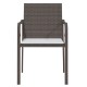 2 db barna polyrattan kerti szék párnával 56 x 59 x 84 cm