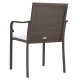 2 db barna polyrattan kerti szék párnával 56 x 59 x 84 cm