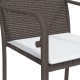 2 db barna polyrattan kerti szék párnával 56 x 59 x 84 cm