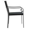 2 db fekete polyrattan kerti szék párnával 56 x 59 x 84 cm