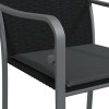 2 db fekete polyrattan kerti szék párnával 56 x 59 x 84 cm