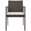 2 db barna polyrattan kerti szék párnával 56,5 x 57 x 83 cm