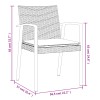 2 db barna polyrattan kerti szék párnával 56,5 x 57 x 83 cm