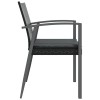 2 db fekete polyrattan kerti szék párnával 56,5 x 57 x 83 cm