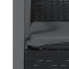 2 db fekete polyrattan kerti szék párnával 56,5 x 57 x 83 cm
