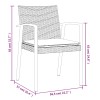 2 db fekete polyrattan kerti szék párnával 56,5 x 57 x 83 cm