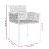 2 db barna polyrattan kerti szék párnával 54 x 61 x 83 cm