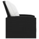 Fekete polyrattan dönthető kerti szék párnával