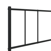 Fekete fém ágykeret fejtámlával 100 x 200 cm