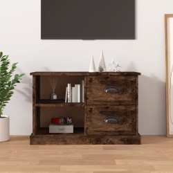 Füstös tölgy színű szerelt fa tv-szekrény 73x35,5x47,5 cm