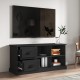 Fekete szerelt fa tv-szekrény 102 x 35,5 x 47,5 cm Fekete szerelt fa tv-szekrény 102 x 35,5 x 47,5 cm