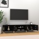 Fekete szerelt fa tv-szekrény 180 x 31,5 x 40 cm Fekete szerelt fa tv-szekrény 180 x 31,5 x 40 cm