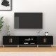 Fekete szerelt fa tv-szekrény 180 x 31,5 x 40 cm Fekete szerelt fa tv-szekrény 180 x 31,5 x 40 cm