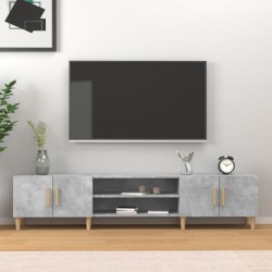 Betonszürke szerelt fa tv-szekrény 180x31,5x40 cm