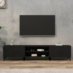 Fekete szerelt fa tv-szekrény 180 x 31,5 x 40 cm